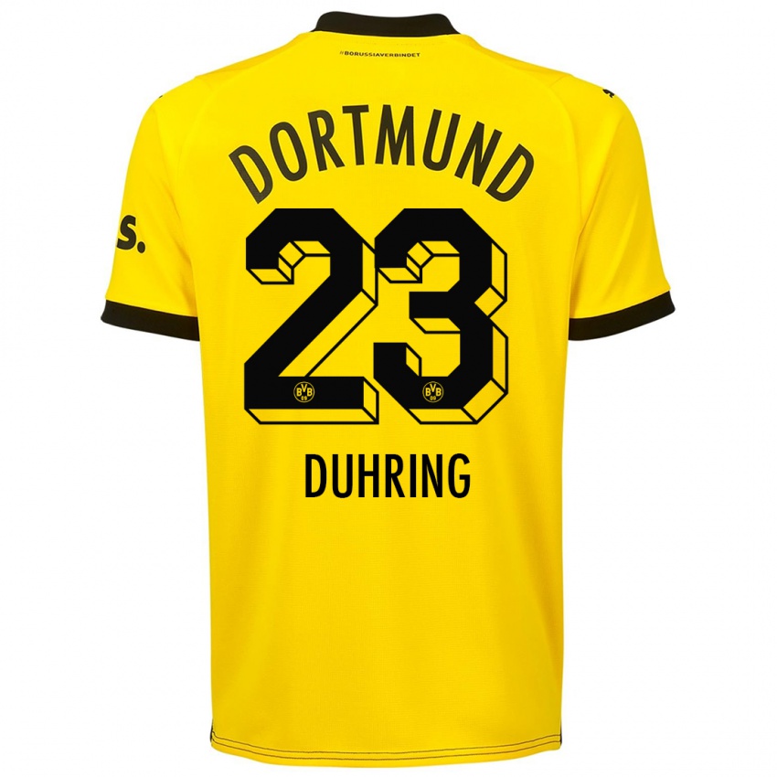 Damen Marc Niclas Duhring #23 Gelb Heimtrikot Trikot 2023/24 T-Shirt Schweiz