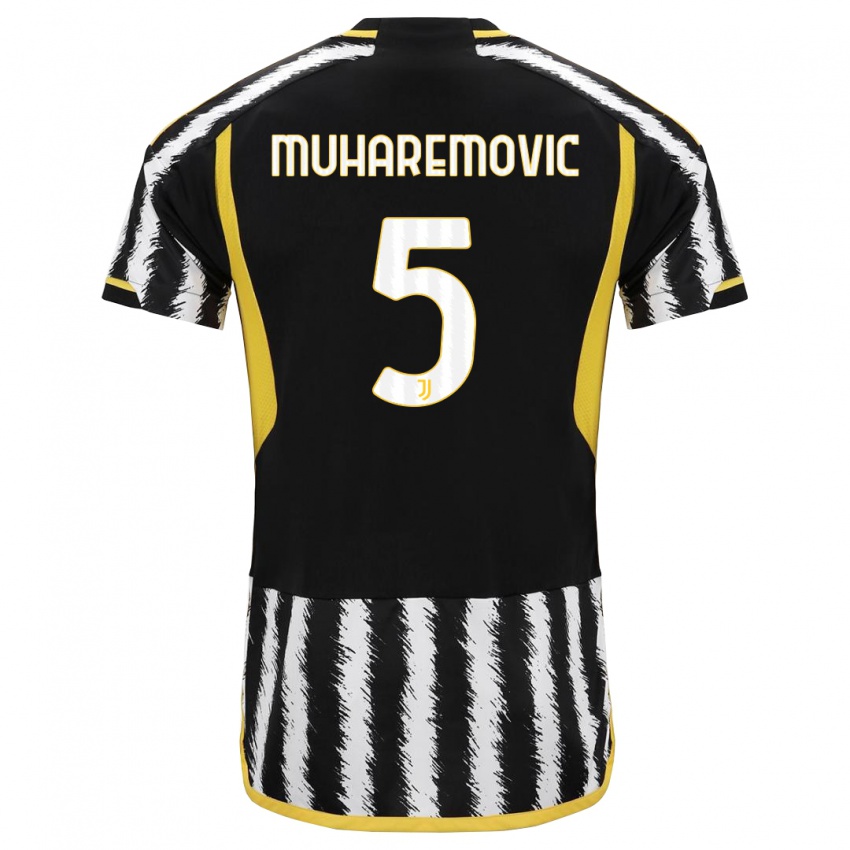 Damen Tarik Muharemovic #5 Schwarz-Weiss Heimtrikot Trikot 2023/24 T-Shirt Schweiz