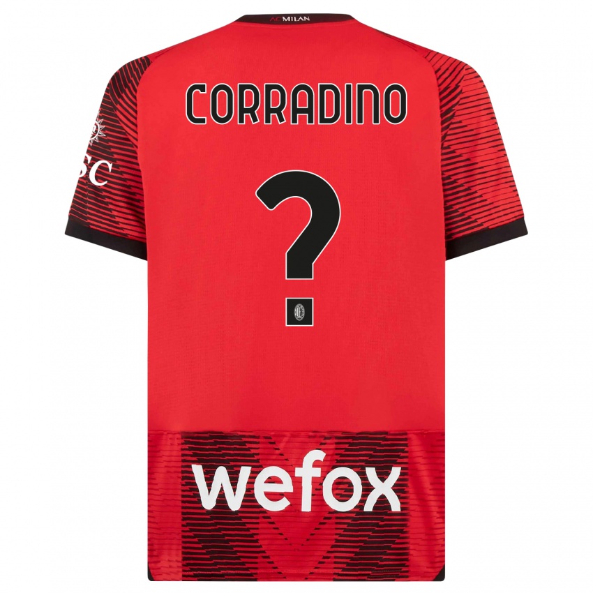 Damen Riccardo Corradino #0 Rot Schwarz Heimtrikot Trikot 2023/24 T-Shirt Schweiz