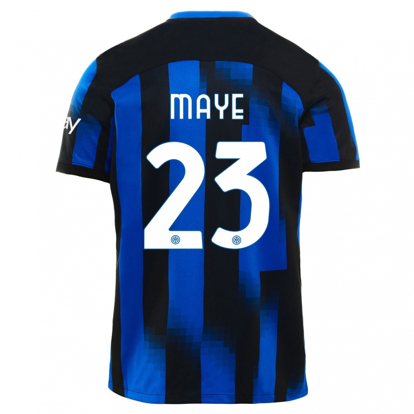 Damen Yvan Maye #23 Schwarz Blau Heimtrikot Trikot 2023/24 T-Shirt Schweiz