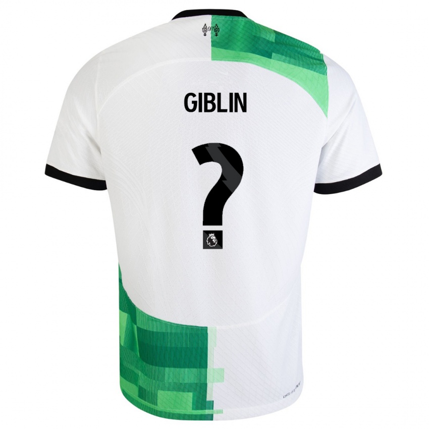 Femme Maillot Nathan Giblin #0 Blanc Vert Tenues Extérieur 2023/24 T-Shirt Suisse