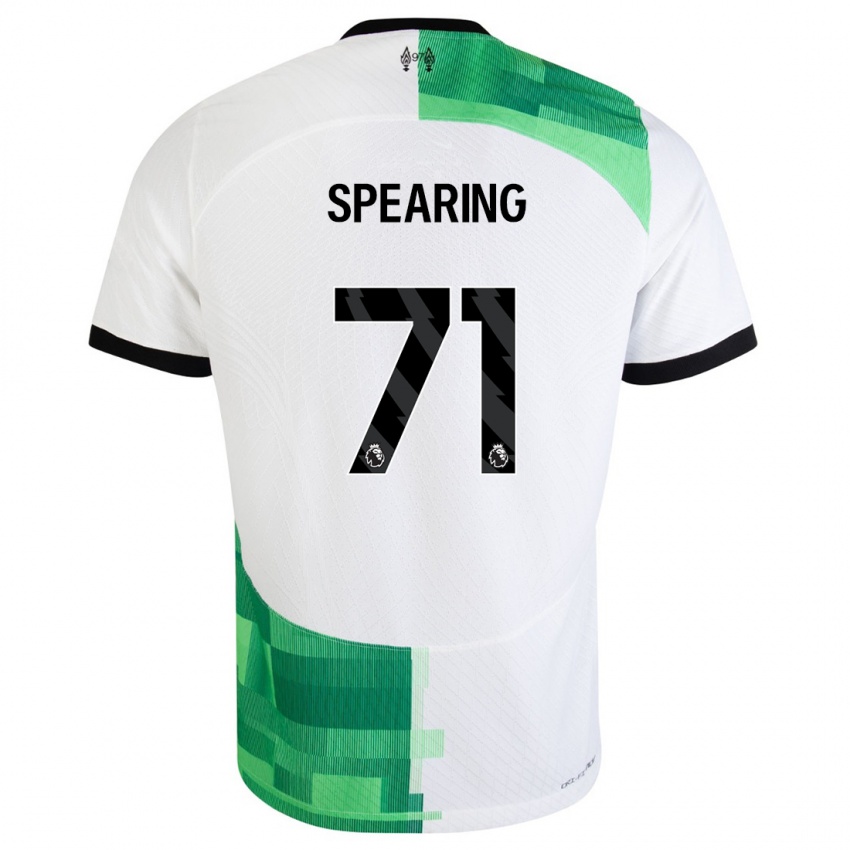 Femme Maillot Jay Spearing #71 Blanc Vert Tenues Extérieur 2023/24 T-Shirt Suisse
