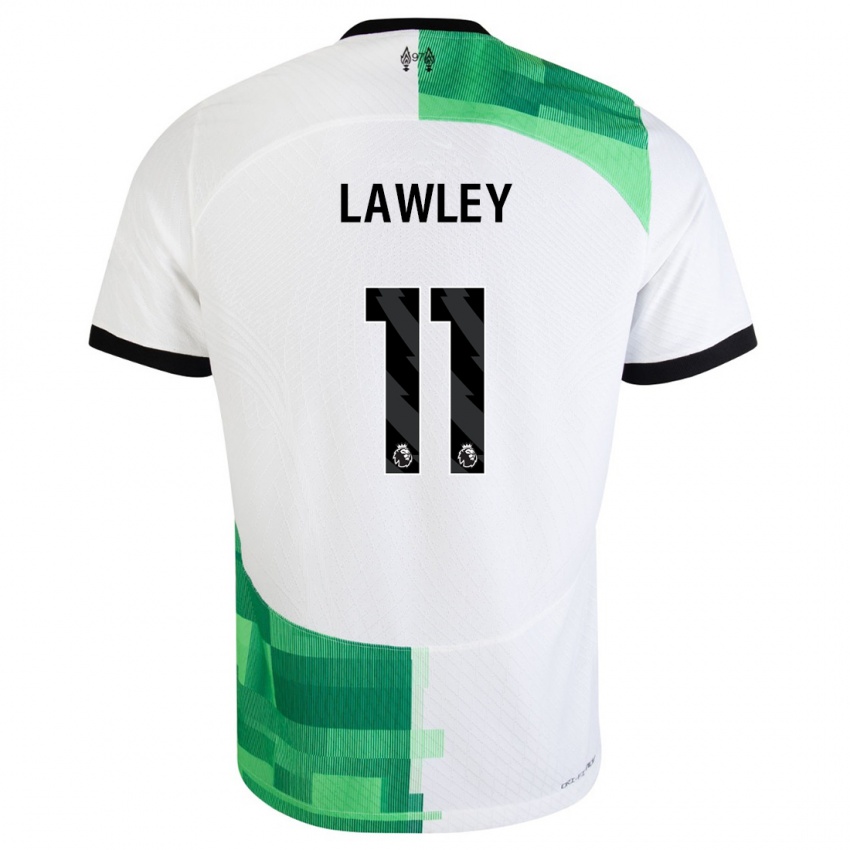 Femme Maillot Melissa Lawley #11 Blanc Vert Tenues Extérieur 2023/24 T-Shirt Suisse