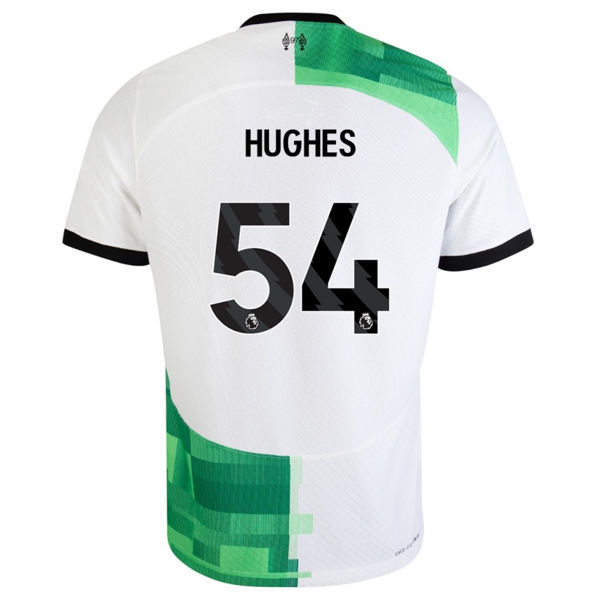 Femme Maillot Liam Hughes #54 Blanc Vert Tenues Extérieur 2023/24 T-Shirt Suisse