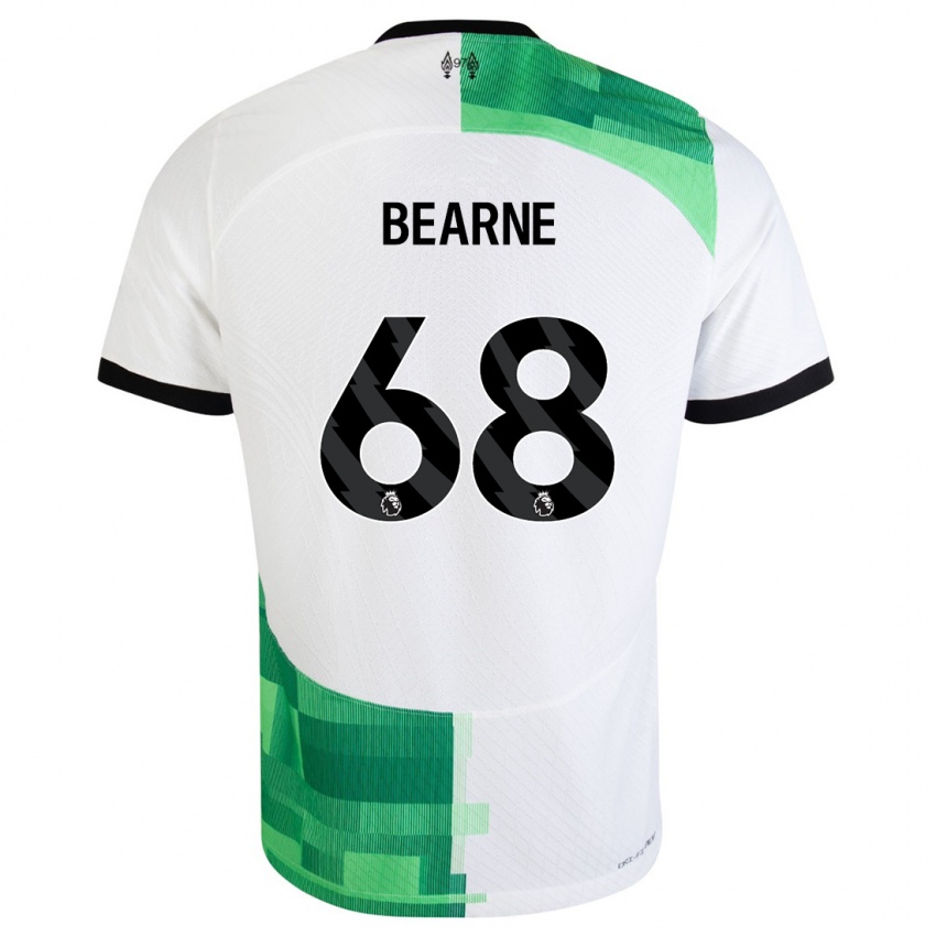 Femme Maillot Jack Bearne #68 Blanc Vert Tenues Extérieur 2023/24 T-Shirt Suisse