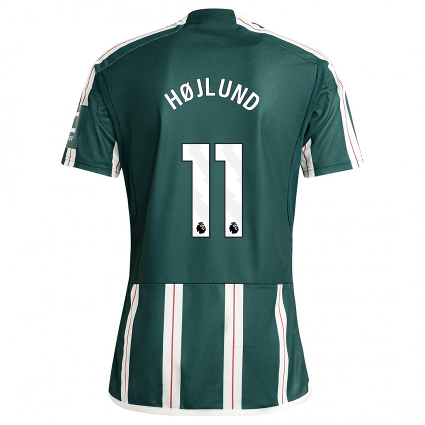 Damen Rasmus Højlund #11 Dunkelgrün Auswärtstrikot Trikot 2023/24 T-Shirt Schweiz