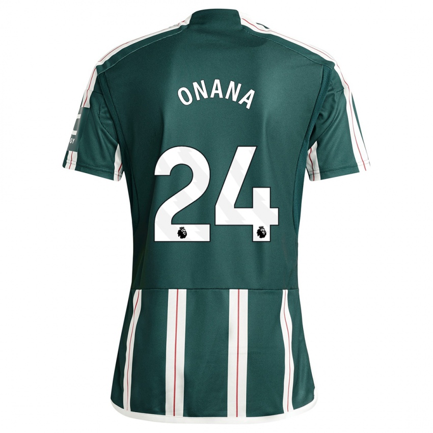 Damen Andre Onana #24 Dunkelgrün Auswärtstrikot Trikot 2023/24 T-Shirt Schweiz