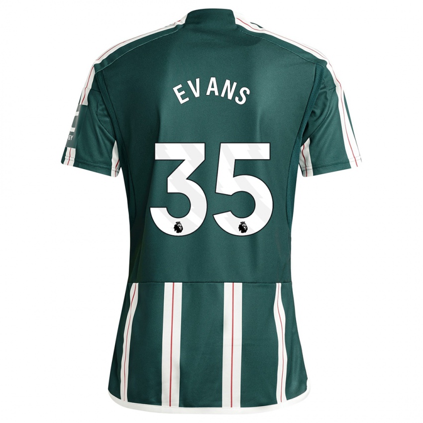 Damen Jonny Evans #35 Dunkelgrün Auswärtstrikot Trikot 2023/24 T-Shirt Schweiz