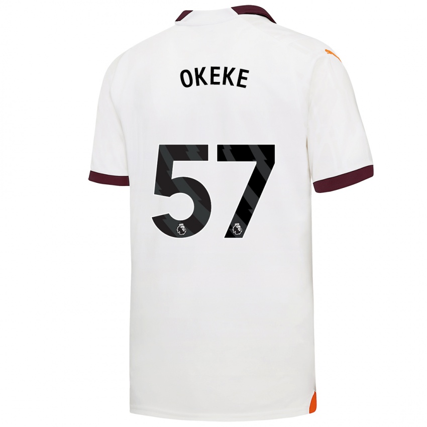 Femme Maillot Michael Okeke #57 Blanc Tenues Extérieur 2023/24 T-Shirt Suisse