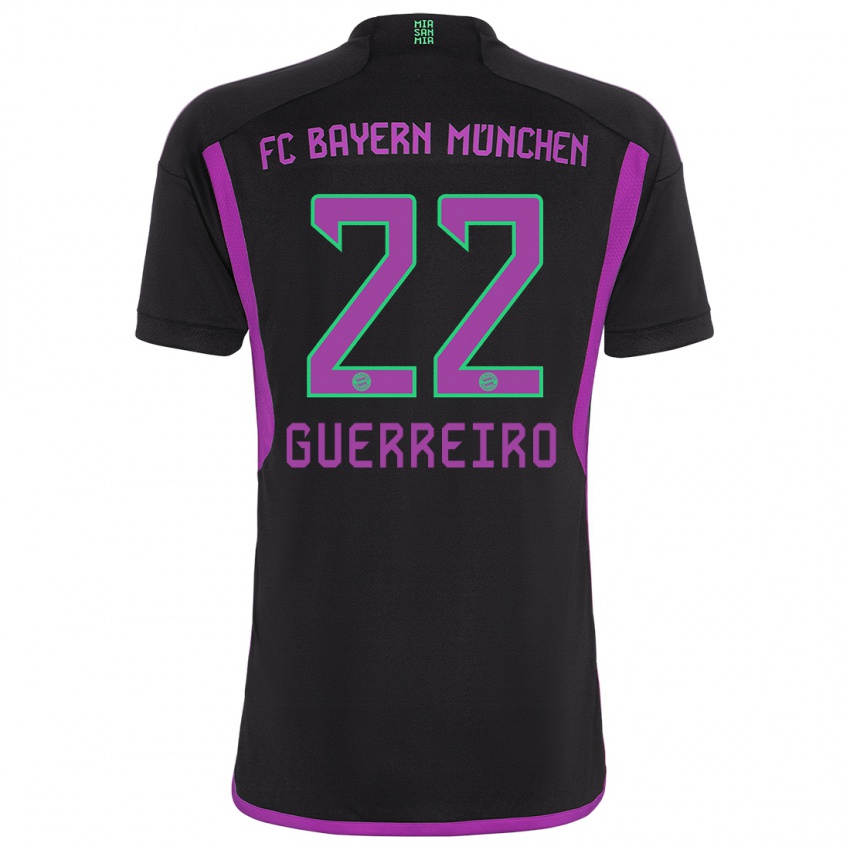 Damen Raphael Guerreiro #22 Schwarz Auswärtstrikot Trikot 2023/24 T-Shirt Schweiz