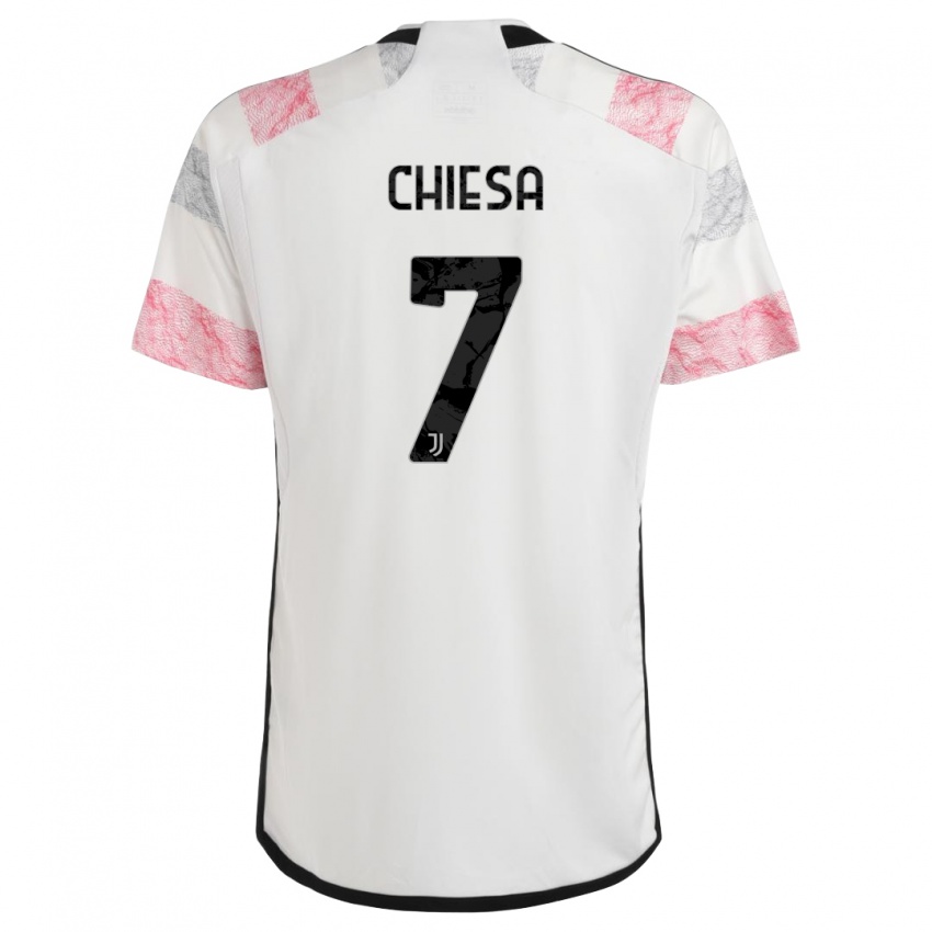 Damen Federico Chiesa #7 Weiß Rosa Auswärtstrikot Trikot 2023/24 T-Shirt Schweiz