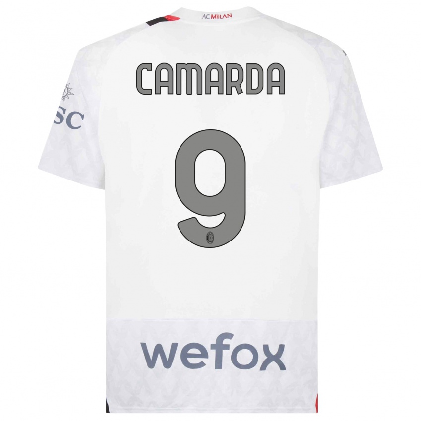 Damen Francesco Camarda #9 Weiß Auswärtstrikot Trikot 2023/24 T-Shirt Schweiz
