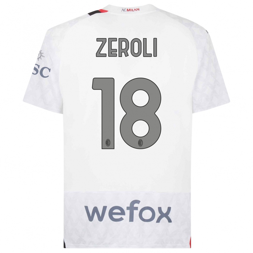 Damen Kevin Zeroli #18 Weiß Auswärtstrikot Trikot 2023/24 T-Shirt Schweiz