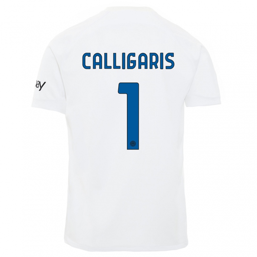 Damen Alessandro Calligaris #1 Weiß Auswärtstrikot Trikot 2023/24 T-Shirt Schweiz