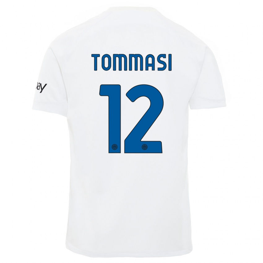 Femme Maillot Francesco Tommasi #12 Blanc Tenues Extérieur 2023/24 T-Shirt Suisse