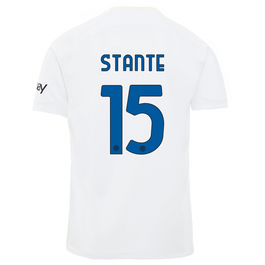 Femme Maillot Francesco Stante #15 Blanc Tenues Extérieur 2023/24 T-Shirt Suisse