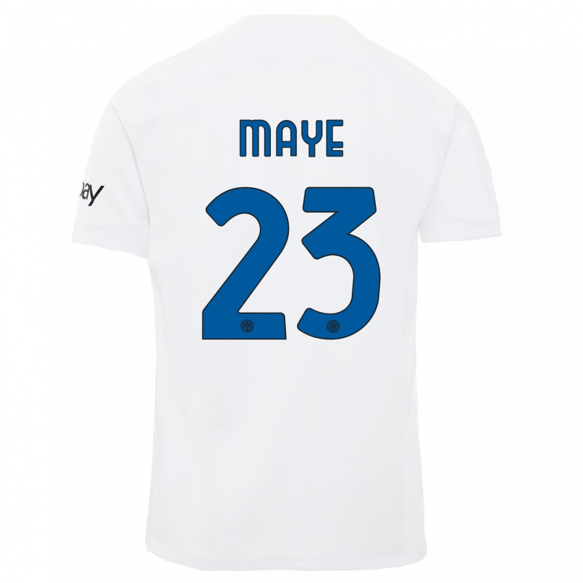 Damen Yvan Maye #23 Weiß Auswärtstrikot Trikot 2023/24 T-Shirt Schweiz