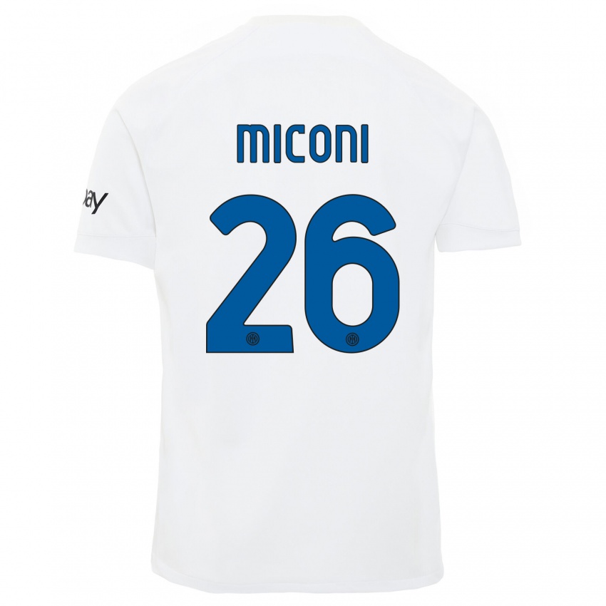 Damen Riccardo Miconi #26 Weiß Auswärtstrikot Trikot 2023/24 T-Shirt Schweiz