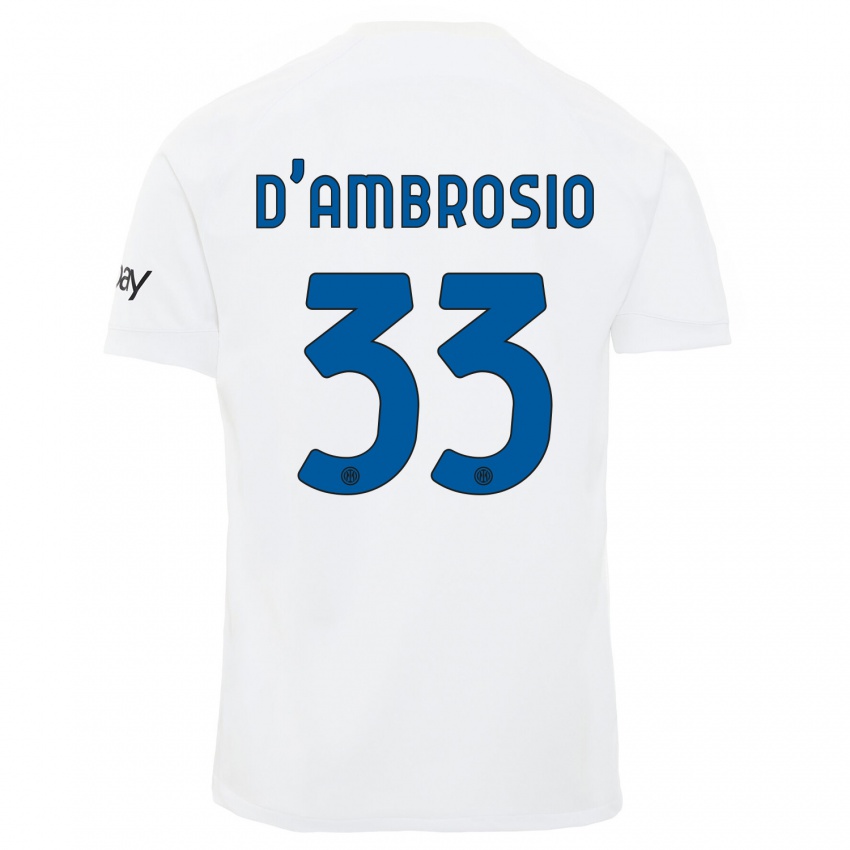Damen Danilo D'ambrosio #33 Weiß Auswärtstrikot Trikot 2023/24 T-Shirt Schweiz
