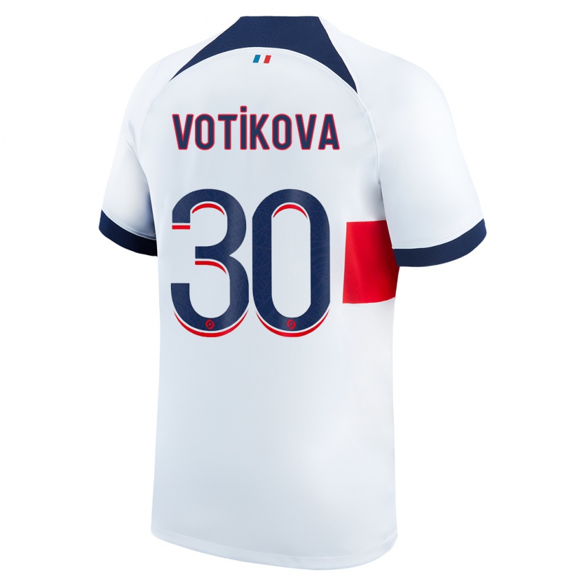 Femme Maillot Barbora Votikova #30 Blanc Tenues Extérieur 2023/24 T-Shirt Suisse
