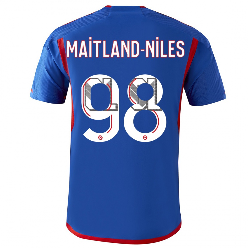 Damen Ainsley Maitland-Niles #98 Blau Rot Auswärtstrikot Trikot 2023/24 T-Shirt Schweiz