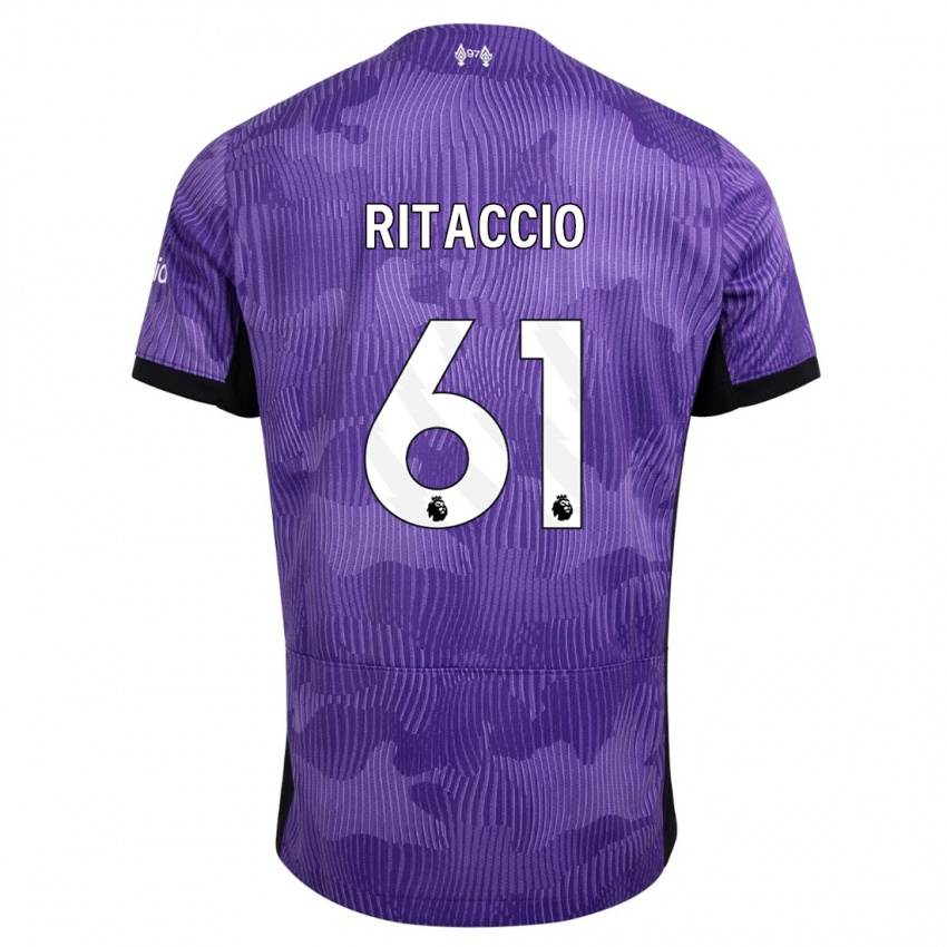 Femme Maillot Matteo Ritaccio #61 Violet Troisieme 2023/24 T-Shirt Suisse