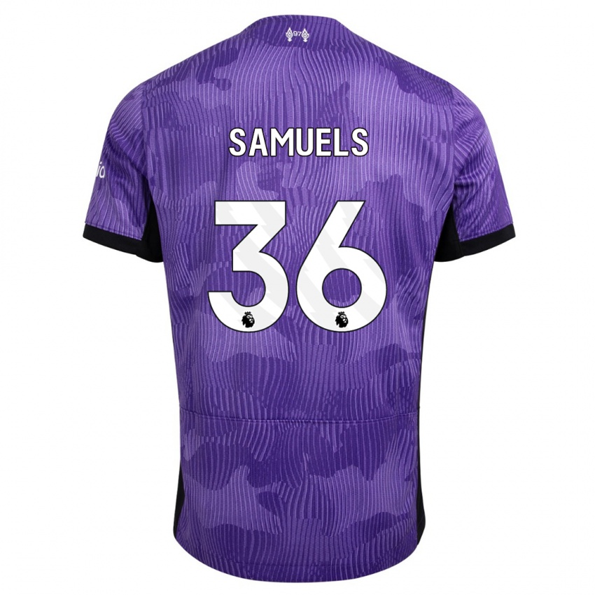 Femme Maillot Kerron Samuels #36 Violet Troisieme 2023/24 T-Shirt Suisse