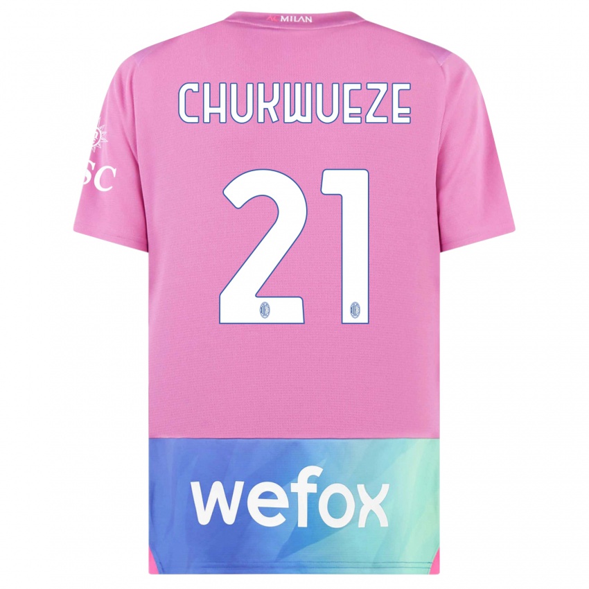 Damen Samuel Chukwueze #21 Pink Lila Ausweichtrikot Trikot 2023/24 T-Shirt Schweiz