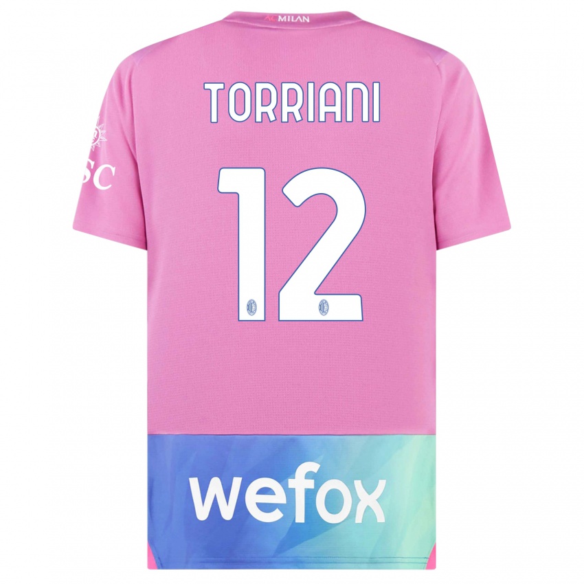 Damen Lorenzo Torriani #12 Pink Lila Ausweichtrikot Trikot 2023/24 T-Shirt Schweiz