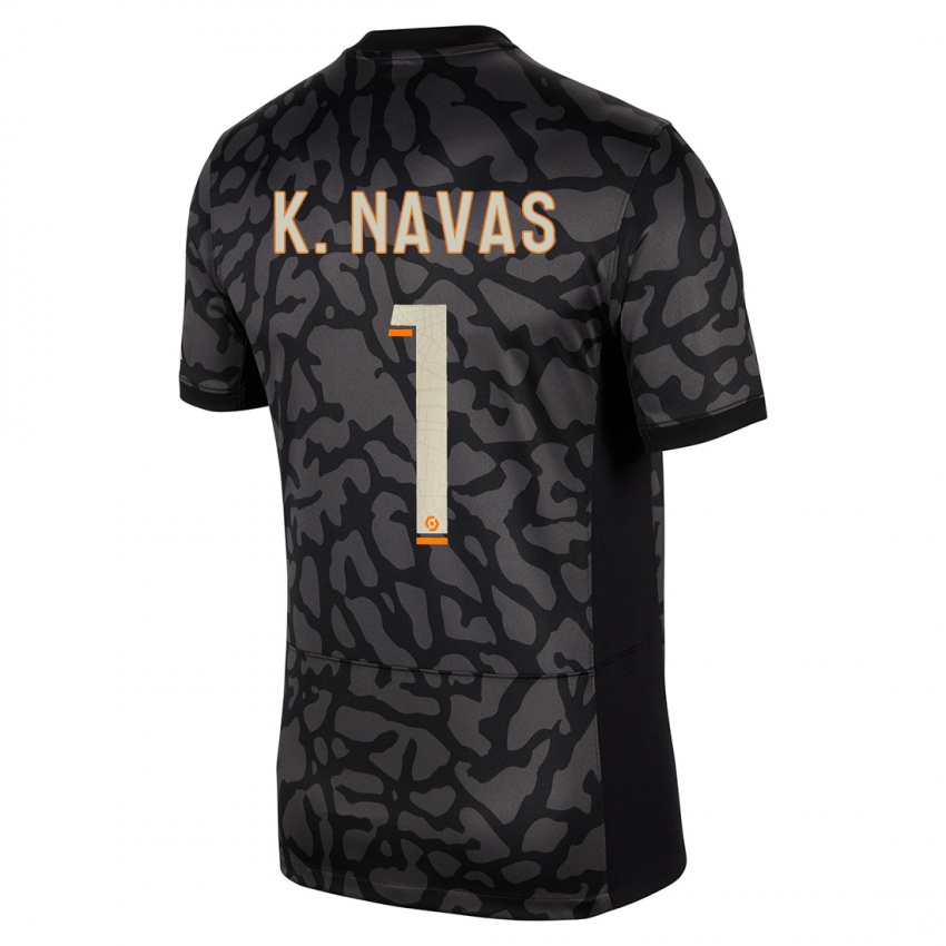 Femme Maillot Keylor Navas #1 Noir Troisieme 2023/24 T-Shirt Suisse