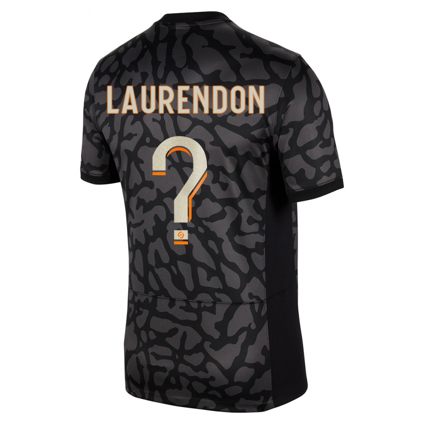 Femme Maillot Bilal Laurendon #0 Noir Troisieme 2023/24 T-Shirt Suisse