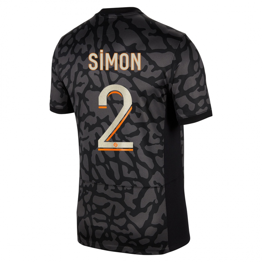 Femme Maillot Benedicte Simon #2 Noir Troisieme 2023/24 T-Shirt Suisse