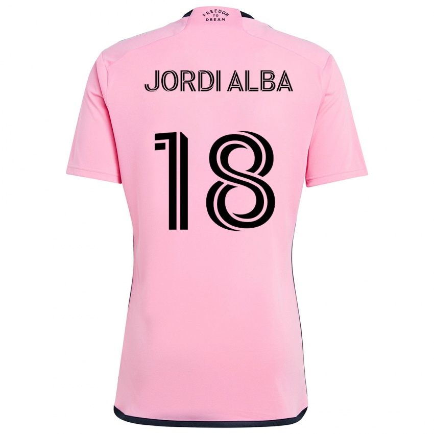 Kinder Jordi Alba #18 Rosa Heimtrikot Trikot 2024/25 T-Shirt Schweiz