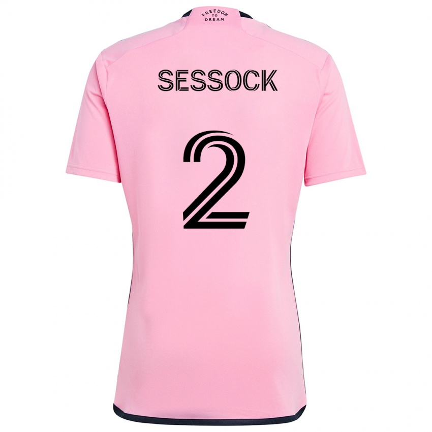 Kinder Nykolas Sessock #2 Rosa Heimtrikot Trikot 2024/25 T-Shirt Schweiz