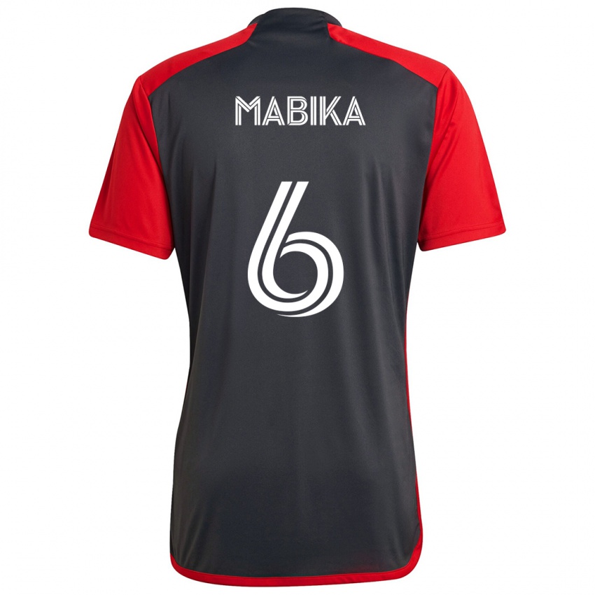 Kinder Aimé Mabika #6 Grau Rot Heimtrikot Trikot 2024/25 T-Shirt Schweiz