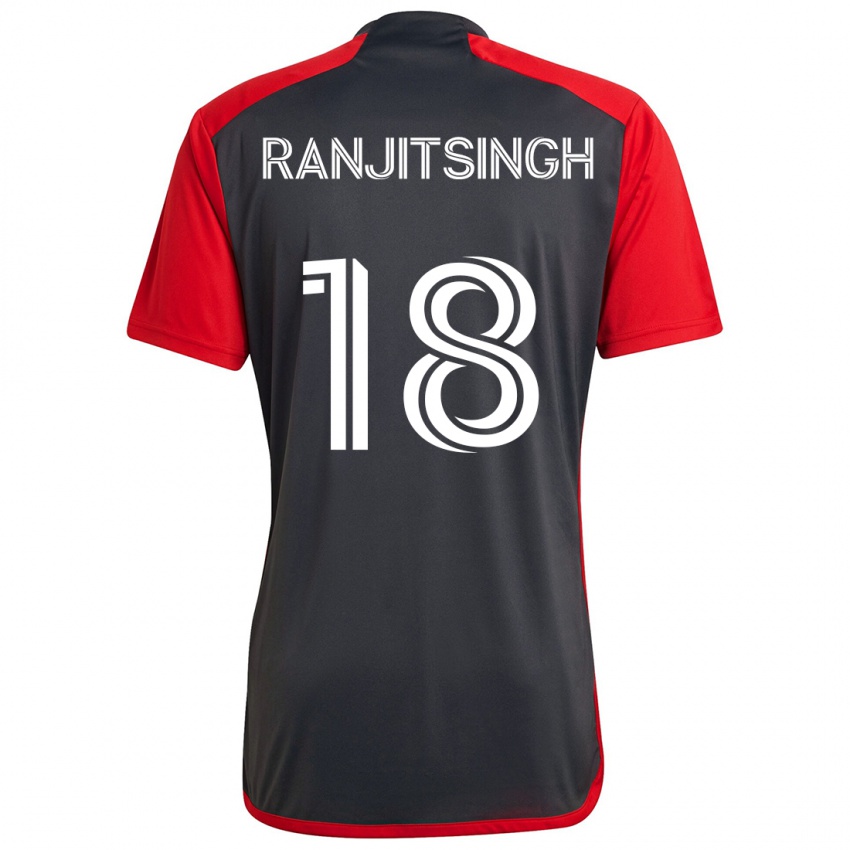 Kinder Greg Ranjitsingh #18 Grau Rot Heimtrikot Trikot 2024/25 T-Shirt Schweiz