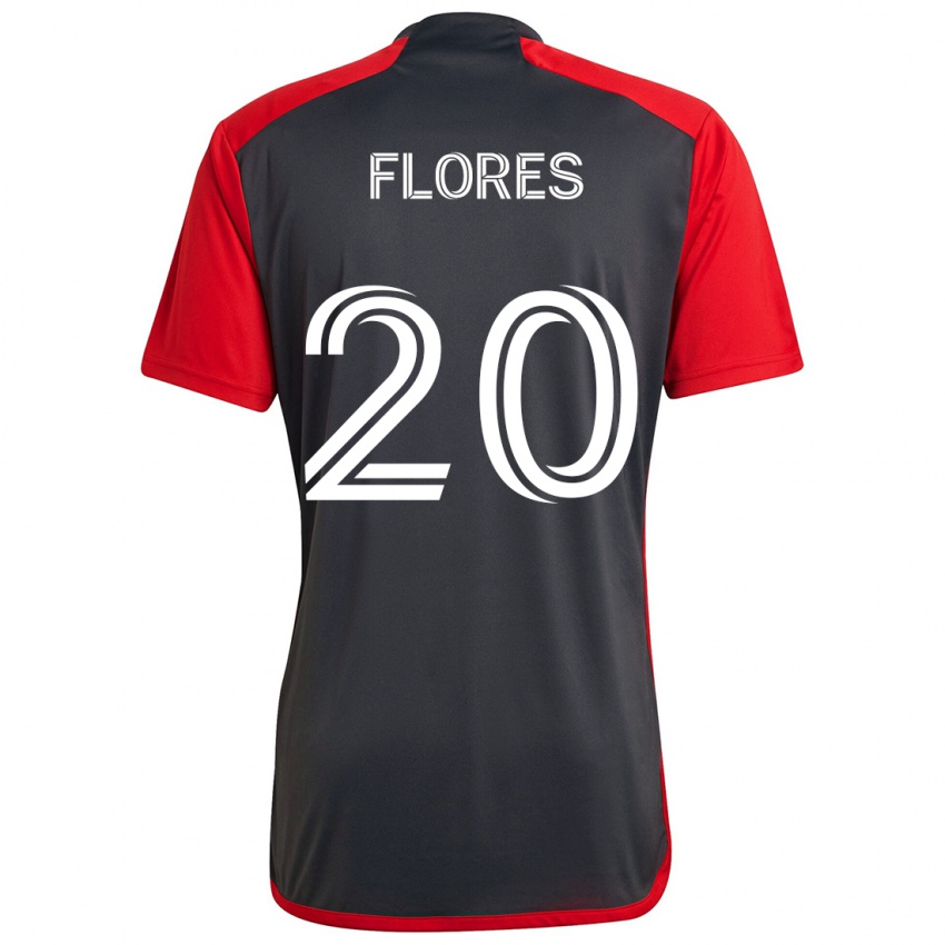 Kinder Deybi Flores #20 Grau Rot Heimtrikot Trikot 2024/25 T-Shirt Schweiz