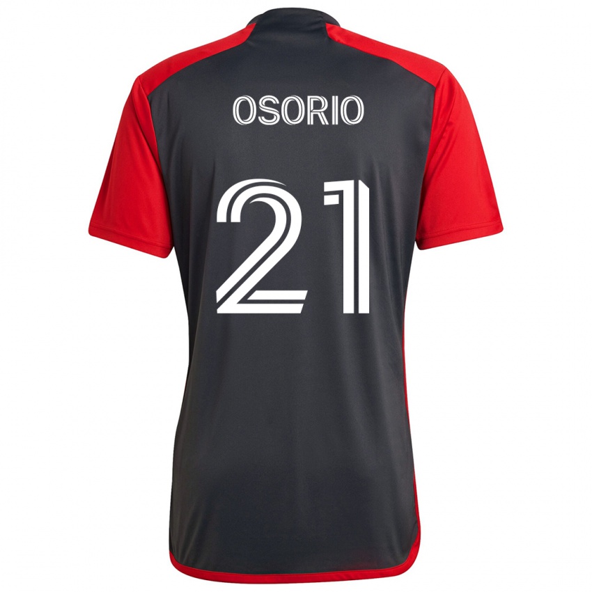 Kinder Jonathan Osorio #21 Grau Rot Heimtrikot Trikot 2024/25 T-Shirt Schweiz