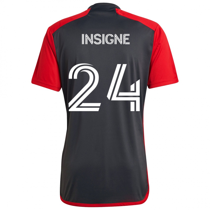 Kinder Lorenzo Insigne #24 Grau Rot Heimtrikot Trikot 2024/25 T-Shirt Schweiz