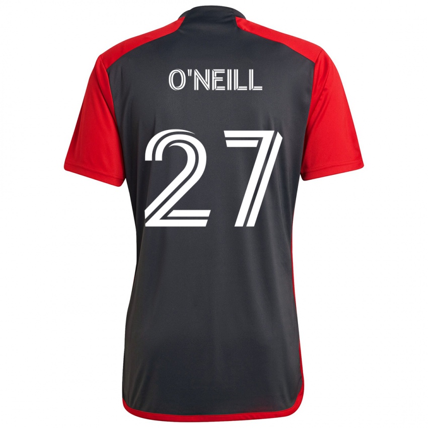 Kinder Shane O'neill #27 Grau Rot Heimtrikot Trikot 2024/25 T-Shirt Schweiz