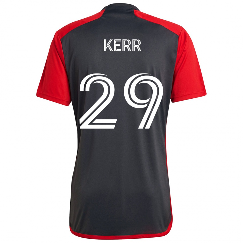 Kinder Deandre Kerr #29 Grau Rot Heimtrikot Trikot 2024/25 T-Shirt Schweiz