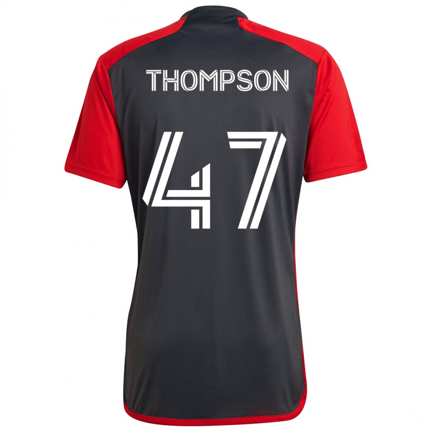 Kinder Kosi Thompson #47 Grau Rot Heimtrikot Trikot 2024/25 T-Shirt Schweiz