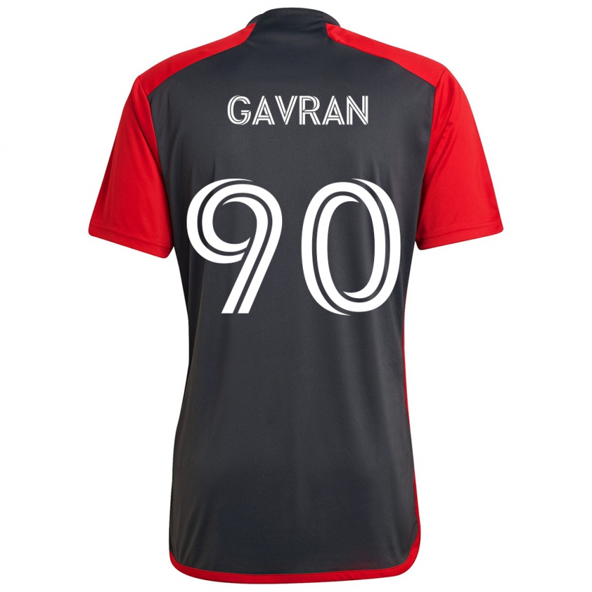 Kinder Luka Gavran #90 Grau Rot Heimtrikot Trikot 2024/25 T-Shirt Schweiz