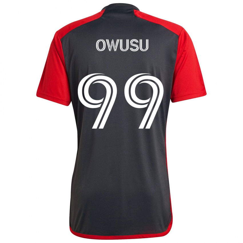 Kinder Prince Osei Owusu #99 Grau Rot Heimtrikot Trikot 2024/25 T-Shirt Schweiz