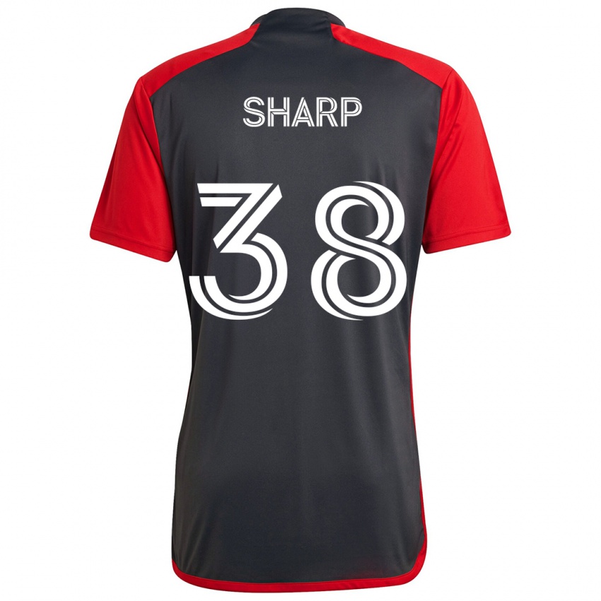 Kinder Charlie Sharp #38 Grau Rot Heimtrikot Trikot 2024/25 T-Shirt Schweiz