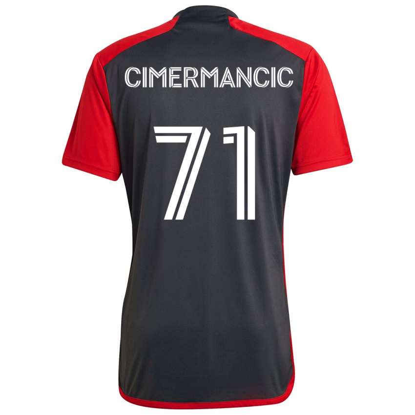 Kinder Markus Cimermancic #71 Grau Rot Heimtrikot Trikot 2024/25 T-Shirt Schweiz