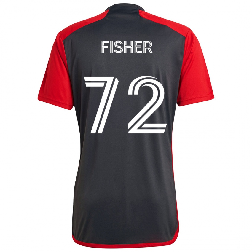 Kinder Mark Fisher #72 Grau Rot Heimtrikot Trikot 2024/25 T-Shirt Schweiz