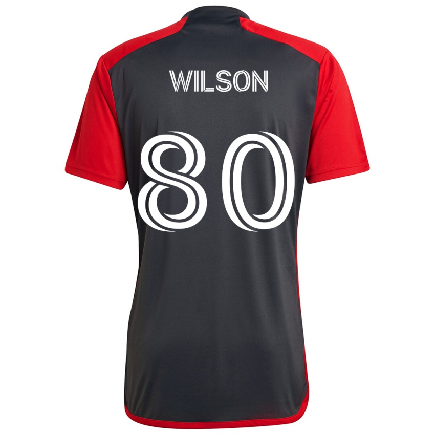 Kinder Shafique Wilson #80 Grau Rot Heimtrikot Trikot 2024/25 T-Shirt Schweiz