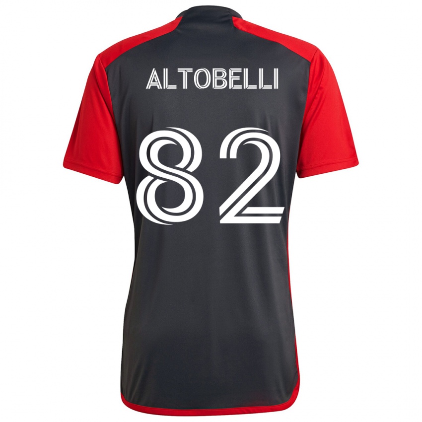 Kinder Julian Altobelli #82 Grau Rot Heimtrikot Trikot 2024/25 T-Shirt Schweiz