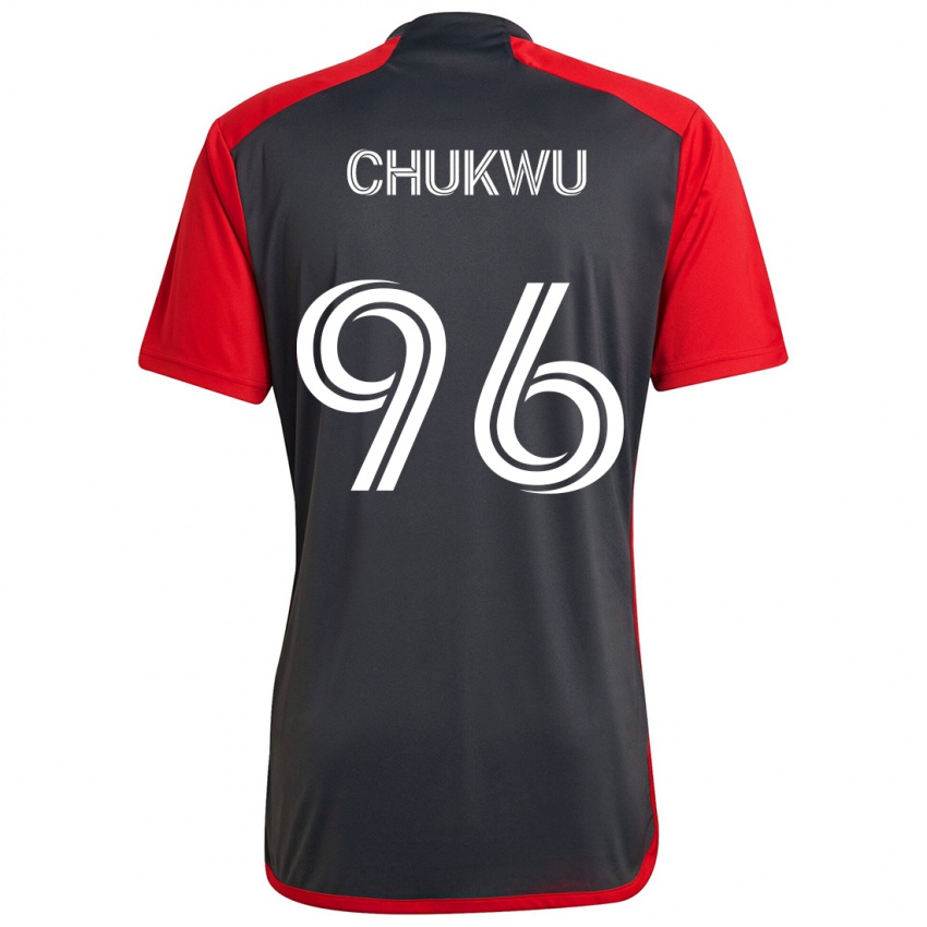 Kinder Richard Chukwu #96 Grau Rot Heimtrikot Trikot 2024/25 T-Shirt Schweiz